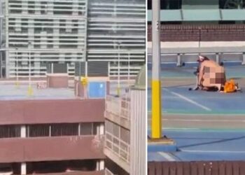 FOTO/ Nuk pyesin as për temperaturat 40 gradë: Çifti kapet duke kryer marrëdhënie seksuale mbi ndërtesën e parkingut