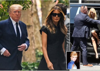 FOTO/ Familja Trump mblidhet për t’i dhënë lamtumirën Ivanës, ish-presidenti në funeral me bashkëshorten dhe fëmijët