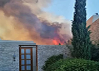 VIDEO/ Zjarri del jashtë kontrollit në Greqi, flakët “pushtojnë” hotelet luksoze. Shpëtojnë turistët