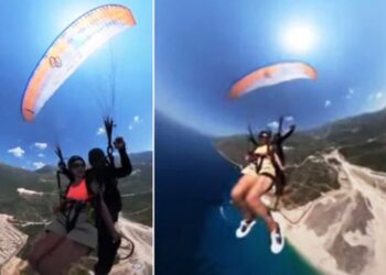 Ia premtoi në BBV/ Monika Lubonja bën fluturim me parashutë me pilotin e zemrës!