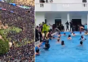 VIDEO/ Protestuesit përzënë nga shtëpia liderin e vendit, mësyjnë në rezidencën presidenciale, zhyten në pishinë