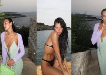 Dua Lipa ndan me fansat foto nga pushimet në bregdetin e Shqipërisë