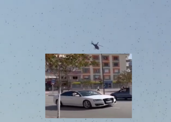 VIDEO/ E pazakontë në Fier, helikopteri dhuron ‘spektakël’, hedh petale lulesh mbi makinën e çiftit
