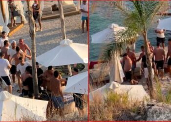 VIDEO/ Nuk durojnë prekjen në nder/ U ngacmuan gratë, plas grushti në Vlorë: Gjakosen keq pushuesit