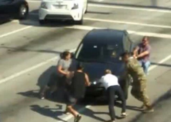 VIDEO/ Mjeti devijon nga rruga pasi gruaja humb ndjenjat në timon, qytetarët i dalin përpara makinës dhe e ndalojnë