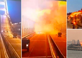 VIDEO/ Pamje të reja të rënda: Momentet e shpërthimit në Urën e Krimesë që dëmtoi kalimin vital mes Rusisë e gadishullit