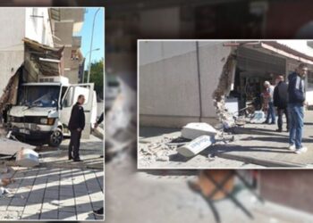 E pazakontë në Librazhd, furgoni ‘hyn’ brenda në market