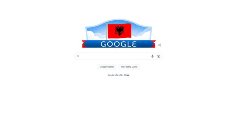 110 vjetori i Pavarësisë, Google vishet kuqezi