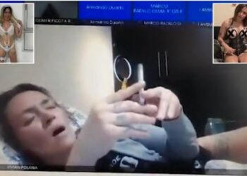 VIDEO/ Duke pirë duhan e gjysmë e zhveshur në seancën gjyqësore në Zoom, pezullohet gjyqtarja