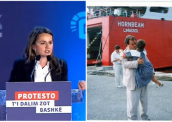 “Ju të gjithë më kujtoni Azemin”/ Rudina Hajdari përlotet në protestë: Beteja sot, mes gjithë shqiptarëve dhe klubit të miliarderëve