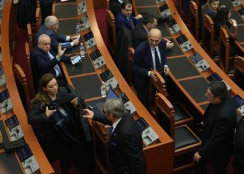 FOTOT/ Frikë apo ‘llastim’: Deputetët e ‘Rithemelimit’ në shërbim të Berishës, njëri i vesh pallton, tjetri e shoqëron deri te…!