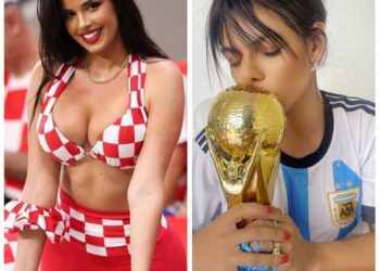 FOTO/ Kush është tifozja më seksi, modelja kroate apo miss “BumBum” i Argjentinës?
