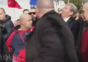 FOTO/ Ky është personi që goditi me grusht Berishën gjatë protestës