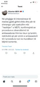 E konfirmon ministria e Jashtme shqiptare: Procedurat për zëvendësimin e Yuri Kim kanë nisur, emri i ambasadorit të ri...!