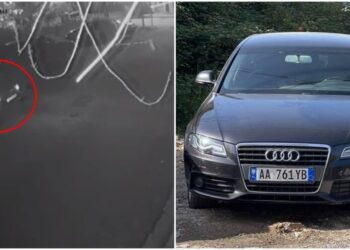 VIDEO/ Grabitje për 10 sekonda në Kombinat, pronari nxjerr pamjet e “zhdukjes” së Audit nga dy të rinjtë