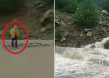Po ndihmonte kalimtarët/ U mbyt në një përrua në Elbasan, publikohen pamjet e fundit të 59-vjeçarit