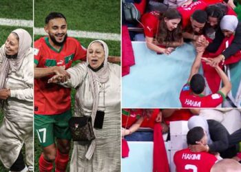 FOTOT/ Prekëse: Lojtarët e Marokut falen në fushë e puthin nënat e tyre pas kualifikimit historik në gjysmëfinale