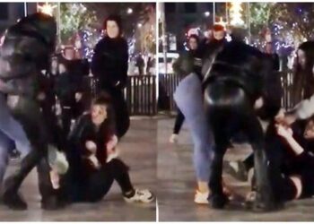 VIDEO/ Shkelma dhe kapje për flokësh, sherr masiv mes vajzave në qendër të Fierit