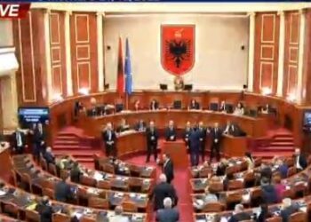 Ndërhyn Garda/ Tensione në Kuvend, Baçi debat me Alibeajn për përjashtimin nga grupi parlamentar i PD: Ti mua më vjen anash!