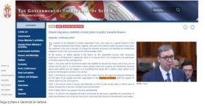 Qeveria e Serbisë në komunikatën zyrtare pranon Kosovën si Republikë