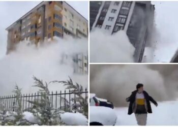 VIDEO/ Momenti i frikshëm kur ndërtesat e reja shemben njëra pas tjetrës në Turqi