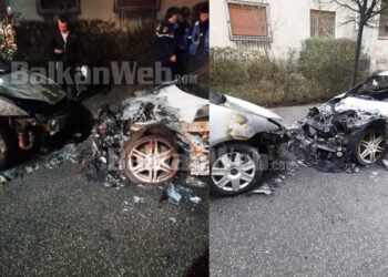 Digjet makina “Benz” në Elbasan, dëmtohen dhe dy mjete të tjera të parkuara pranë