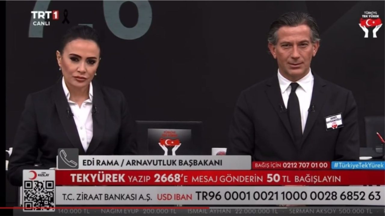 Rama telefonon në emisionin televiziv turk: Dhurojmë 1 milion euro për tërmetin