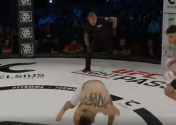 VIDEO/ Befason shqiptari i MMA-së, mund kundështarin me një goditje për 10 sekonda
