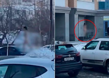 FOTOT/ Gruaja e re filmohet në rrugë duke ‘ia mbathur’ krejt e zhveshur, në temperatura 0 gradë