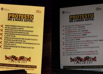 FOTO LAJM/ Rithemelimi si ‘ilegalët’, shpërndan ‘trakte’ në qytet, 15 arsye përse duhet protestuar sipas Berishës