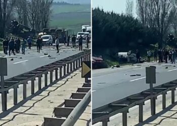 Momenti fatal kur kamioni i interteve kalon në korsinë e kundërt dhe shkakton katastrofë, 6 të vdekur