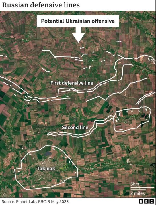 Imazhet satelitore zbulojnë mbrojtjen ruse përpara sulmit të madh, BBC tregon 4 pikat kyçe