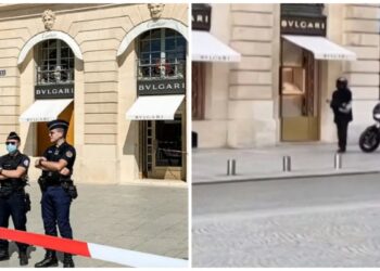 VIDEO/ Grabitje me armë në mes të Parisit, momenti kur bastiset dyqani miliona euro
