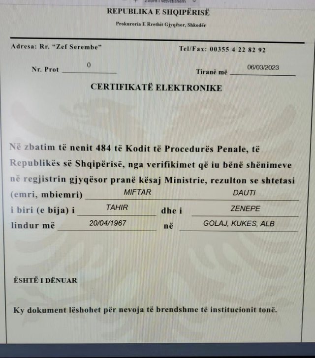 Mediat publikojnë dokumentin: Kryebashkiaku i ri i Hasit rezulton i dënuar. Ja certifikata!