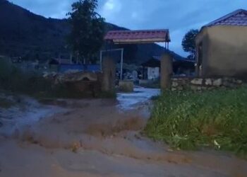 Moti i keq / Përmbytet fshati në Korçë, uji futet në stallat e bagëtive (VIDEO)