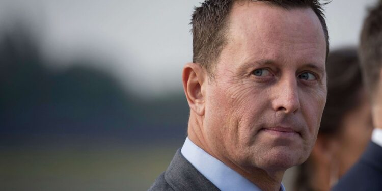 US ambassador to Germany Richard Grenell awaits the arrival of US Secretary of State Mike Pompeo (not in frame) at Tegel airport in Berlin on May 31, 2019. - The US top diplomat is on a European tour that will take him to Germany, Switzerland, The Netherlands and Britain. (Photo by Odd ANDERSEN / AFP)        (Photo credit should read ODD ANDERSEN/AFP/Getty Images)