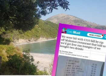 “Shkoni në Shqipëri”/ Gazeta britanike publikon faturën e çmendur të lokalit grek dhe u bën thirrje lexuesve