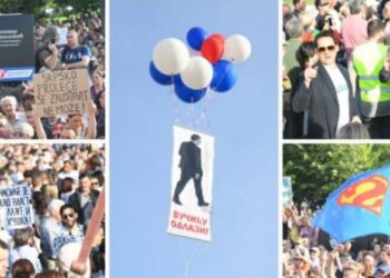 Nuk i bën ‘derman’ tensioni në Kosovë/ Mijëra serbë mbushin rrugët e Beogradit, kërkojnë largimin e presidentit në protestë: Vuçiç ik!