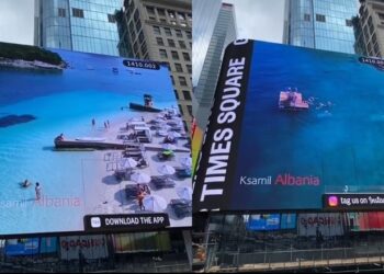 ‘Maldivet e Europës’/ Ksamili shfaqet në mes të Times Square, New York