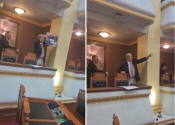VIDEOLAJM/ Berisha hipën në llozhë dhe ndërpret mbledhjen e Grupit Parlamentar të PS