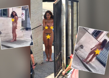VIDEO/ Shokon vajza e re në Tiranë, shkon nudo në derë të prokurorisë