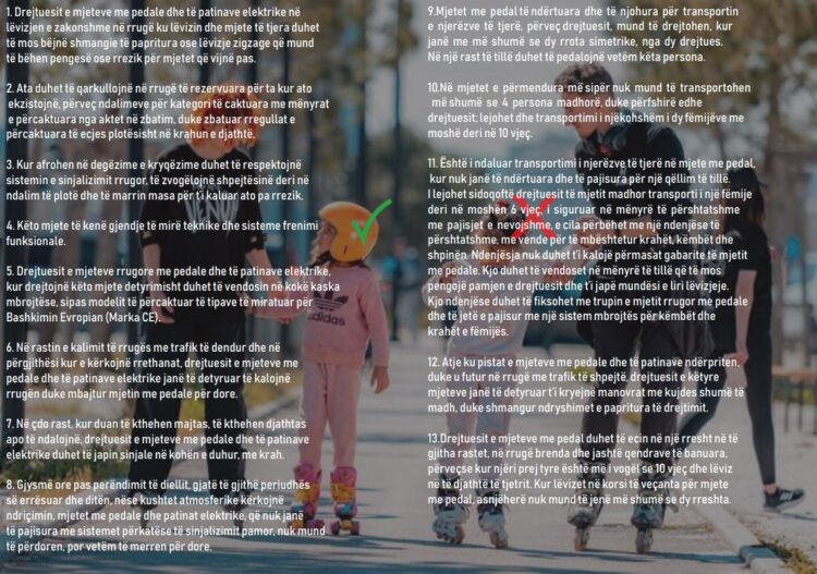 Patinat elektrike në kryeqytet, Policia Bashkiake dhe ajo rrugore fushatë sensibilizuese