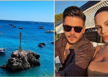 Çifti i njohur ndajnë foto nga Dhërmiu/ Almeda Abazi dhe Tolgahan Sayisman zgjedhin jugun e Shqipërisë për pushimet e tyre