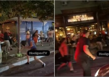 VIDEO/ Tifozët e Kombëtares përleshen me polakët në përfundim të ndeshjes