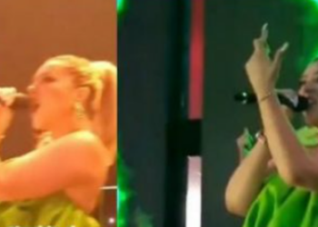 VIDEO/ Me gishtin e mesit ngritur lart, këngëtarja shqiptare shpërthen në skenë: Për ty ja q***** ropt