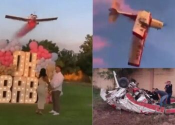 VIDEO/ Zbulimi i gjinisë së bebes për pak kthehet në tragjedi, rrëzohet avioni