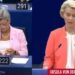 Komisionerja e BE-së filmohet duke thurur me shtiza gjatë fjalimit të Von der Leyen