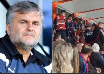 Grushte në stadiumin e Korçës, një qytetar dhunon presidentin e ‘Skënderbeut’ dhe të birin (VIDEO)