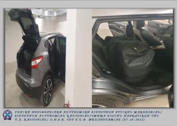 U kap me 42 kg marijuanë në makinë, arrestohet 31-vjeçari shqiptar në Selanik