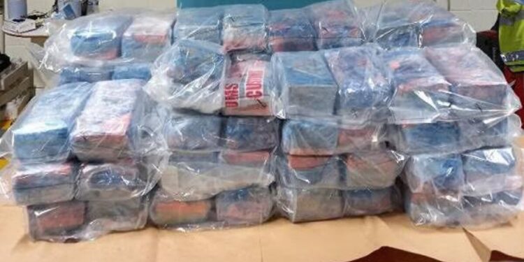 The cocaine which was seized at Rosslare and is worth €11.4m. Picture: Revenue